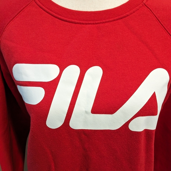 Women's FILA giant bright red logo sweatshirt.  Size large. - Picture 2 of 9